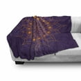 thumbnail image 3 of Purple Mandala Soft Flannel Fleece Throw Blanket, Mystic Sun Inspired Style Circle Cultural Folk Culture Illustration Image, Cozy Plush for Indoor and Outdoor Use, 50" x 70", Marigold, by Ambesonne, 3 of 6