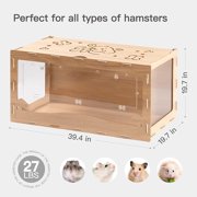 MEWOOFUN Large Hamster Cage Wooden Hamster Cage for Syrian Hamster Rabbits Guinea Pigs Chinchillas with Openable Roof Window without Accessories