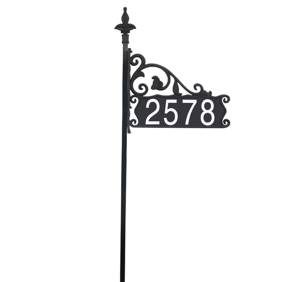 Address America USA Handcrafted, Double-Sided Reflective Boardwalk Address Sign - 58" Pole