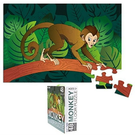 Floor Puzzles For Kids 48 Piece Giant Floor Puzzle Jungle Monkey Jumbo Jigsaw Puzzles For Toddlers Preschool Toy Puzzles For