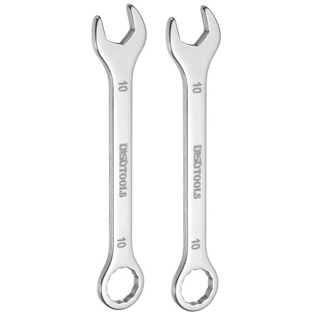 Uxcell 2pcs Thin Combination Wrench 10mm with 6-Point Ended & 15° Angled Open End