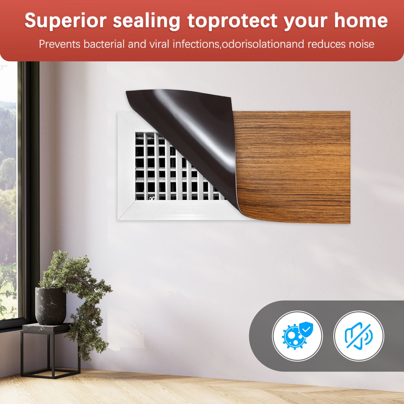 Uxcell Magnetic Vent Covers [2pcs] - Vent Covers For Home Floor Use For Wall, and Ceiling Registers & Home  &  RV & HVAC - [Woodon - 12 x 5.5 IN]