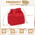 thumbnail image 2 of Uxcell 2 Pcs Bolsa de Maquillaje con Cuerda, Bolsa Cosmética de Lona de 4.7" para Mujeres, Organizador de Artículos de Tocador para Viajes, Accesorios de Tocador, Rojo, 2 of 7