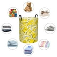 thumbnail image 6 of LNWH Laundry Basket, Geometric Yellow Background Pattern Foldable Laundry Hamper with Handles Waterproof, Small, 6 of 8