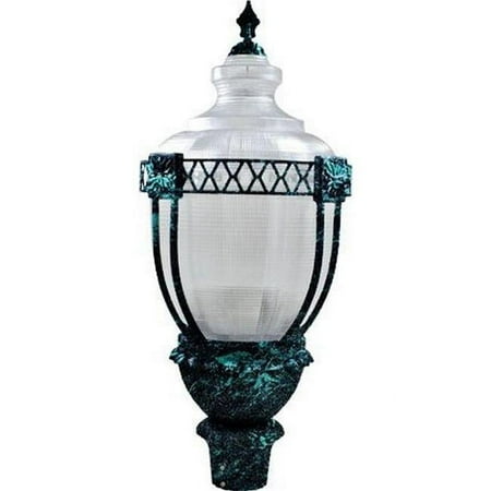 

120 watt Mogul Base 120-277 V Clear Acorn Post Top Fixture with Polycarbonate Lens Black Bronze & Verde Green