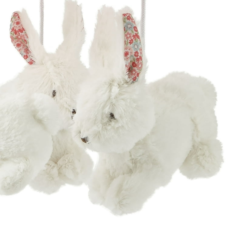 Levtex Baby Charlotte Musical Rotating Baby Crib Mobile Bunny Rabbit White Pink Lace Trim Nursery Accessories Walmart