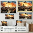 thumbnail image 4 of Designart "Atlanta Popart horizon III" Cityscapes Floater Framed Wall Art Living Room, 4 of 7
