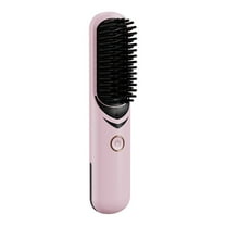 Soumake Cordless Hair Straightener Brush – 3-Temp Adjustable, Fast Heating Negative Ion Hot Brush & Detangling Comb