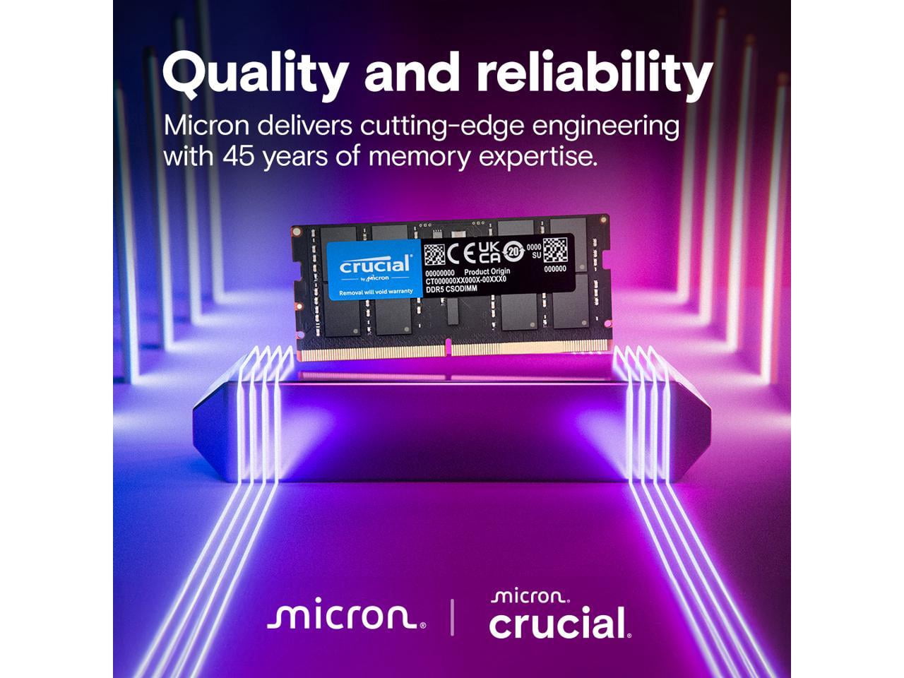 Crucial 64GB (2 x 32GB) 262-Pin DDR5 CSODIMM DDR5 6400 (PC5 51200) Laptop Memory Model CT2K32G64C52CS5