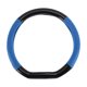 thumbnail image 1 of Cubierta de volante de cuero artificial PU Unique Bargains, protector de volante de coche de 14.96" en patrón de fibra de carbono negro y azul, 1 pieza, 1 of 6