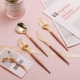 thumbnail image 2 of Lullaby 240PCS Gold Plastic Silverware, Gold Disposable Cutlery with Wood Grain Handle Include 80 Forks, 80 Spoons, 80 Knives, Elegant Disposable Sil, 2 of 7