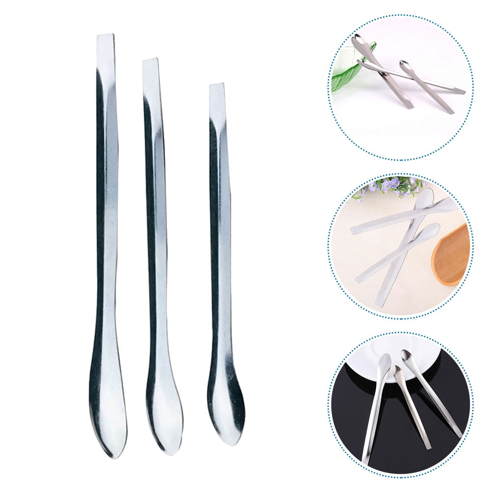 3pcs Stainless Steel Medicine Spoons Sampling Measuring Scoops Medicine