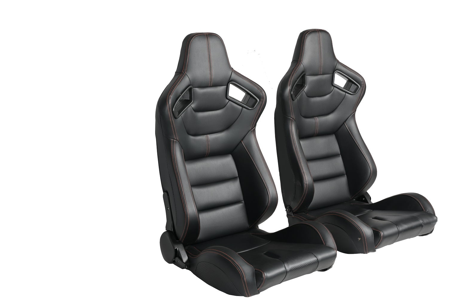 Universal Racing Seats Pair Wrapped with PVC Leather Foam Padded Racing