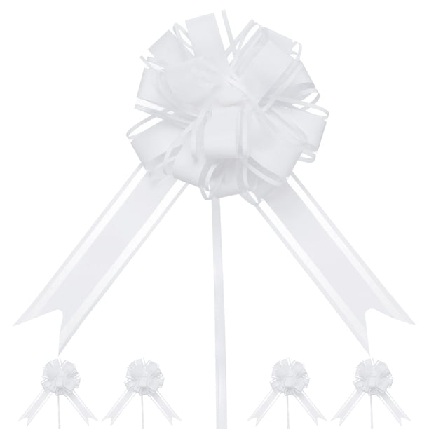 10 piezas de lazo grande de 8 pulgadas para ramos de flores, blanco