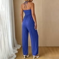 thumbnail image 4 of YuXingFu Womens Cotton Pants for Summer Relaxed Jegging Elastic Waist - Cargo Pocket Daily Blue S, 4 of 6