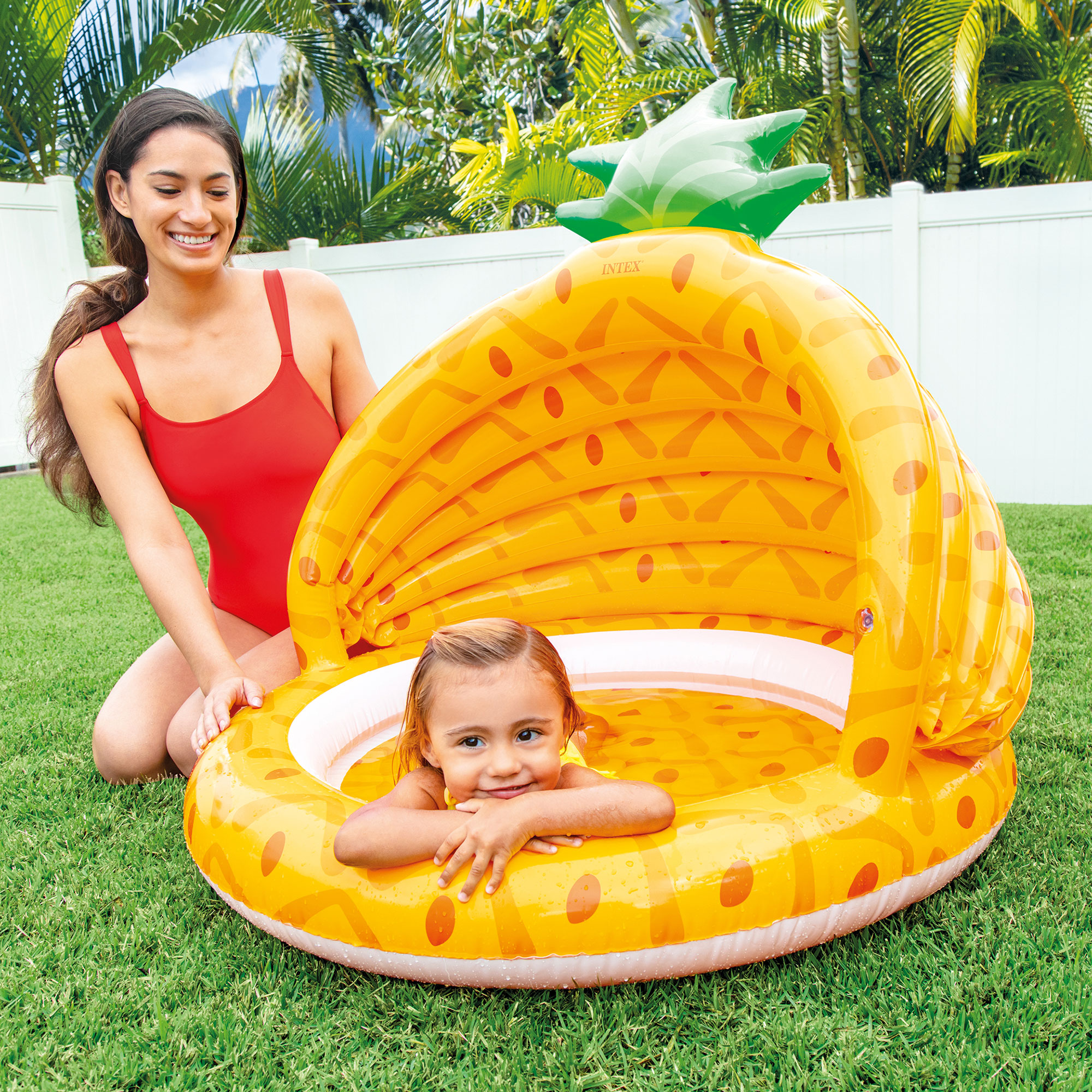 Intex 58414EP 40 Inch Pineapple Outdoor Baby Toddler Inflatable Swimming Pool - image 2 of 3