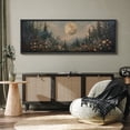 thumbnail image 4 of Large Framed Canvas Print Enchanted Forest MoonlightWall Art Decorative Ready to Hang Painting for Living room Bedroom 60x20 inches Black Frame, 4 of 9