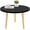 Round-black, variant on Round Coffee Table Low Table with 3 Solid Wood Sturdy Legs, Floor Table Desk for Sitting on The Floor, Storage and Living Room Furniture (White)