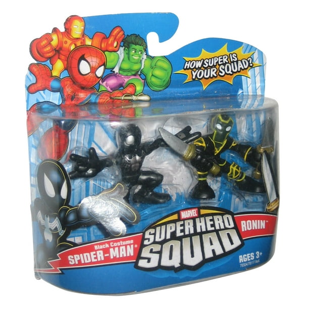 Marvel Super Hero Squad Series 10 Spider Man Black Costume Ronin Figure Set Walmart Com