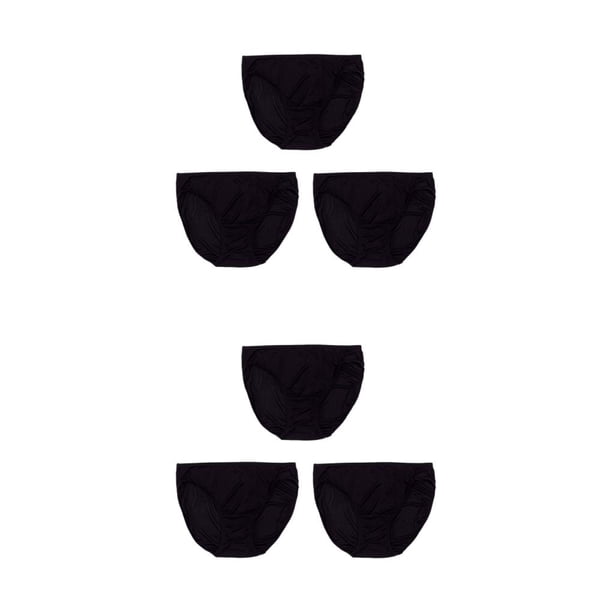Sonducket Bragas de seda de morera para mujer, 3 piezas, ropa interior, lencería, pantalones cortos sexys, diario, ropa interior íntima Negro L 2piezas