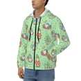 thumbnail image 3 of Wukai Spring Gnome Print Men's Zip-Up Hoodie,Fleece Full-Zip Hoodie for Men, Hooded Sweatshirt-Large, 3 of 5