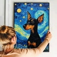 thumbnail image 4 of Manchester Terrier Dog Art Canvas, Starry Night Van Gogh Oil Painting Art Print Poster Wall Decor Inspired Pomeranian Dog Pet Family Friend Peace, 4 of 4