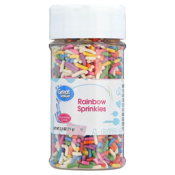 Great Value Rainbow Decorating Sprinkles, 2.5 oz
