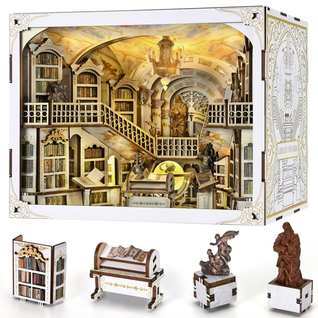 Kit de rincón para libros en miniatura para casa de muñecas MiniCity Library of Gods