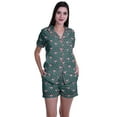 thumbnail image 1 of Moomaya Ensemble de Pyjama en Coton pour Femmes, Chemise de Nuit à Col Cranté à Manches Courtes, 1 of 6