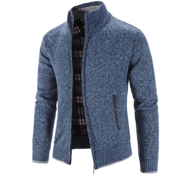 DPTALR Cardigan à Capuche Tricoté à Manches Longues pour Hommes, Col Roulé Décontracté d'Hiver avec Fermeture Éclair