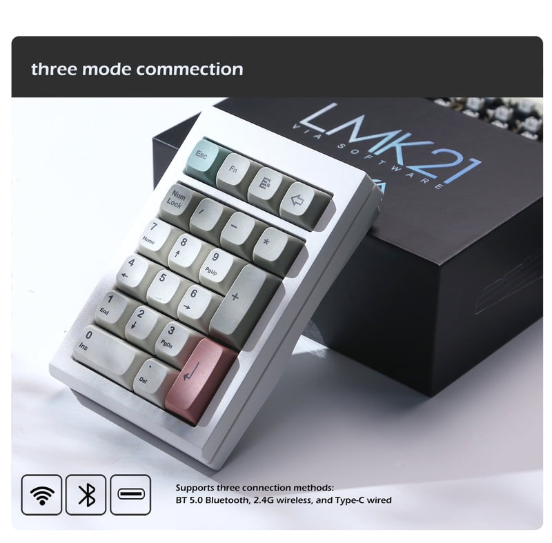 ZUOYA LMK21 Wireless Mechanical Keyboard KIT 21 Keys Aluminum Alloy Tri-Mode Bluetooth 2.4g Wired Hot Swap Number Keyboard Kit