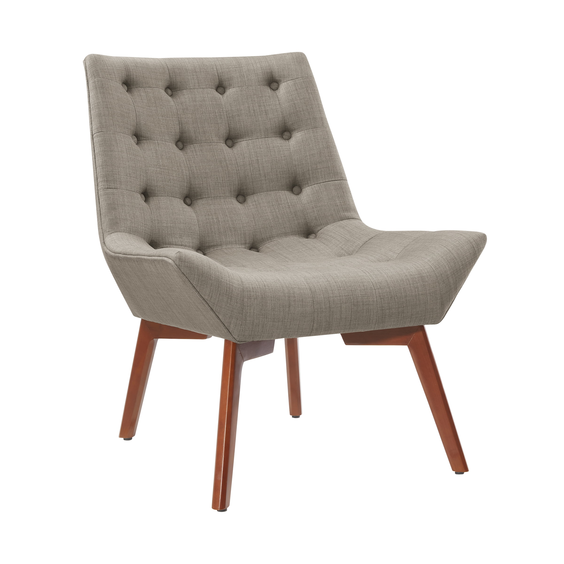 Linon Cassia Mid-Century Button Tufted Accent Chair, Gray