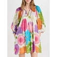 thumbnail image 2 of SUNSIOM Robe Mini Femme Manches 3/4 à Pois/fleur Imprimé Ample Décontractée Robe d'Été Plage, 2 of 7