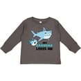 thumbnail image 3 of Inktastic My Grandad Loves Me with Cute Sharks Boys or Girls Long Sleeve Toddler T-Shirt, 3 of 5