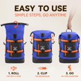 thumbnail image 3 of Mochila HEETA Dry Bag impermeable para senderismo, 40 L, azul, 3 of 8