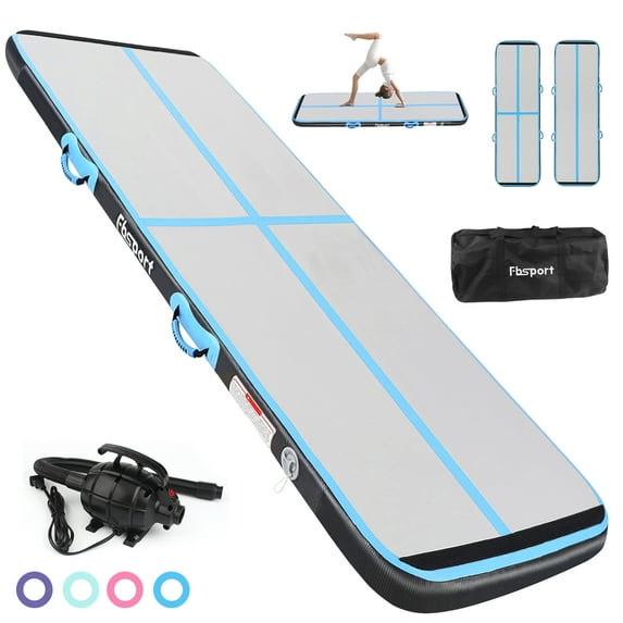 Blue 7m/23ft Inflatable Air Track Tumbling Gymnastic Mat Floor Home Training Exercise Airtrack mat W/ Pump Fbsport