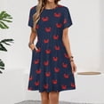 thumbnail image 2 of Happy Little Crabs - Navy Blue Sundress Short Sleeve Dress Summer Women Clothes Dress for Women Dresses, 2 of 7