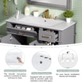 thumbnail image 3 of MODERNLUXE 36" Bathroom Vanity with Ceramic Sink, Freestanding Bathroom Sink Cabinet with Soft Close Doors,3 Drawers & 1 Flip-Down Drawer for Small Space,Gray, 3 of 12