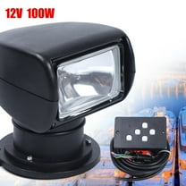 12V 100W  360° Remote Control Spotlight for Boat Truck Car Marine Searchlight IP66 Modern Black Lighting Distance 800m for Night Yachts, Sea Patrols, Water Police