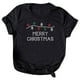 thumbnail image 3 of Puntoco Mujeres Moda Rhinestone Navidad Imprimir O-cuello Casual Camiseta Blusa tops Puntoco Puntoco-2187, 3 of 4