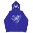 thumbnail image 1 of Sudaderas casuales de araña Y2k oscuras europeas y americanas para hombres y mujeres, sudaderas con capucha, parejas góticas, sudaderas con cremallera de gran tamaño Harajuku, 1 of 5