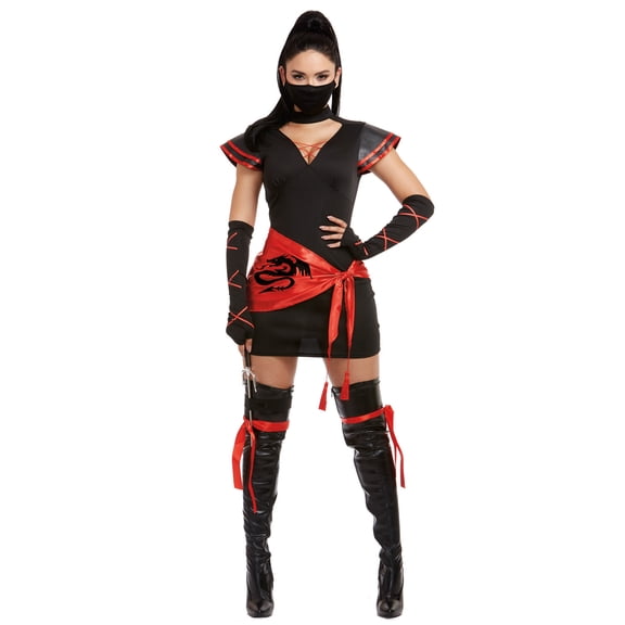 Adults Women's Way Of The Dragon Ninja Costume Medium 6-10