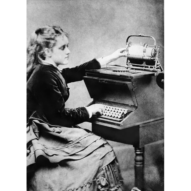 First Typist 1872 Nlillian Sholes The First Typist Using A Prototype