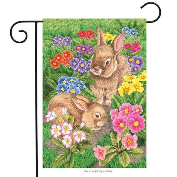 Download Bunny Friends Easter Garden Flag Spring Floral Bunnies Briarwood Lane 12 5 X18 Walmart Com Walmart Com