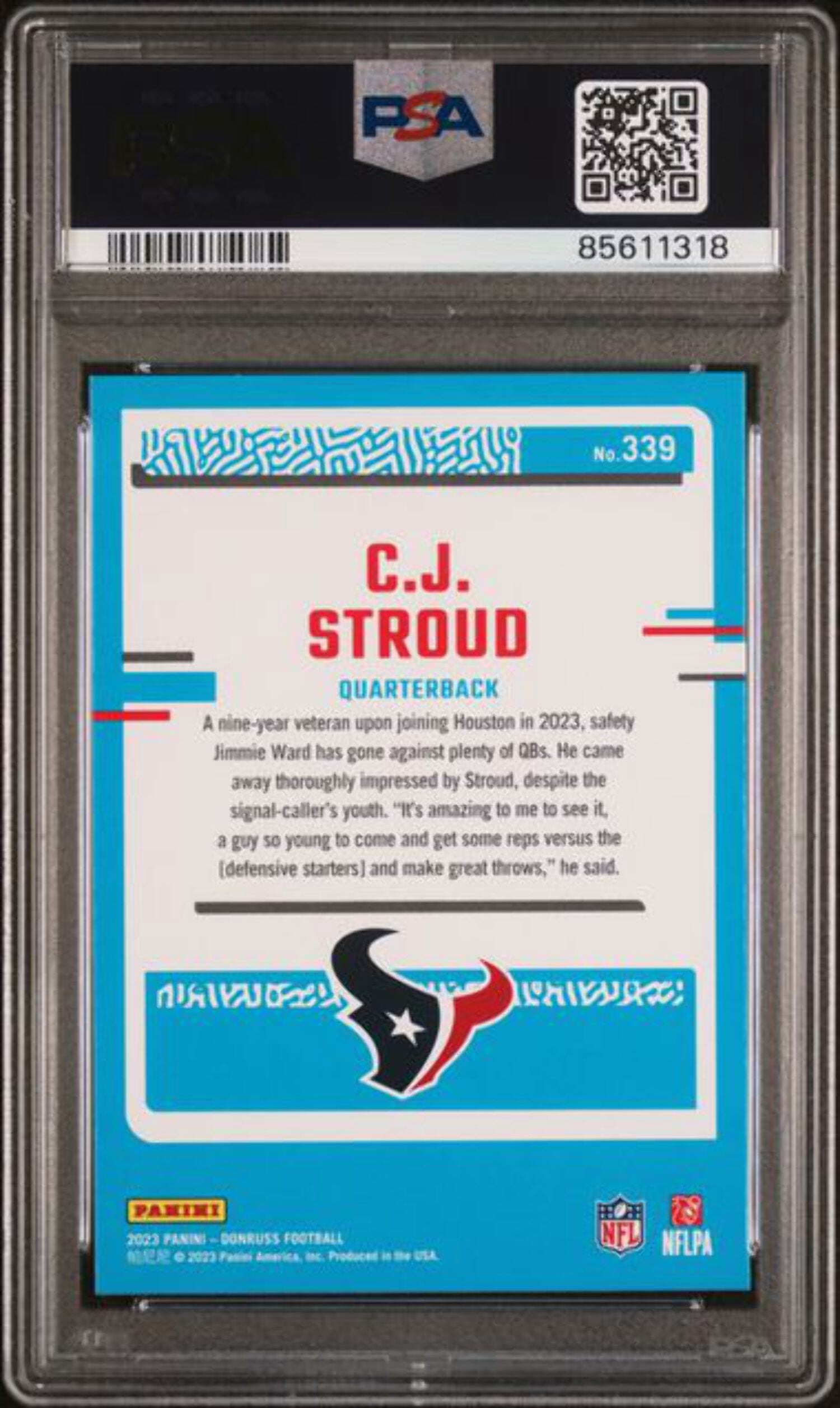 Graded 2023 Panini Donruss CJ Stroud #339 Rookie RC Football Card PSA 10 Gem Mint