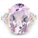 thumbnail image 3 of 18K Rose Gold Plated 10.50 Carat Genuine Pink Amethyst and White Topaz .925 Sterling Silver Ring QJ Model, 3 of 3