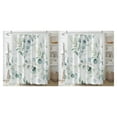 thumbnail image 2 of Cortinas de ducha impermeables Moyic flores de color agua 180cm a prueba de moho 2piezas, 2 of 6