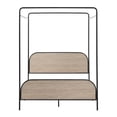 thumbnail image 2 of Pemberly Row Industrial Bent Mid-Century Metal Queen Size Canopy Bed in Oak, 2 of 16
