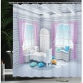 thumbnail image 4 of Ambesonne Fantasy Shower Curtain, Dreamy Wooden Bedroom, 69"Wx84"L, Lilac Purplegrey, 4 of 5