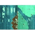 thumbnail image 1 of Ahgly Company Indoor Rectangle Abstract Turquoise Blue Contemporary Area Rugs, 7' x 9', 1 of 4
